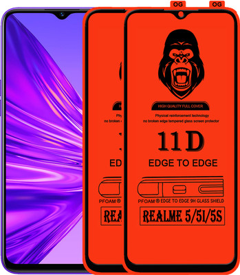 Rofix star Edge To Edge Tempered Glass for REALME 5(Pack of 2)