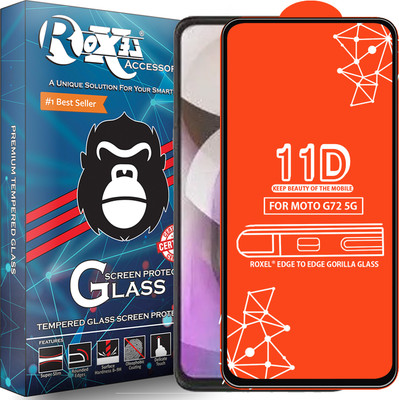 Roxel Edge To Edge Tempered Glass for Moto G72 5G(Pack of 1)