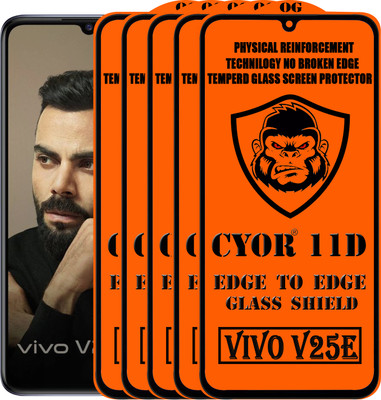 CYOR Edge To Edge Tempered Glass for VIVO V25E(Pack of 5)