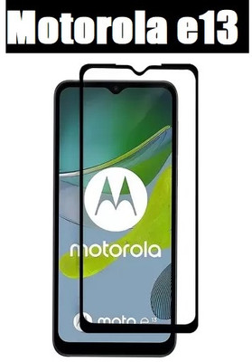 O2MG Edge To Edge Tempered Glass for MOTOROLA e13, Moto e13(Pack of 1)