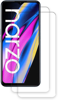 SOMTONE Edge To Edge Tempered Glass for Realme Narzo 50A TEMPERED GUARD FRONTP2(Pack of 2)