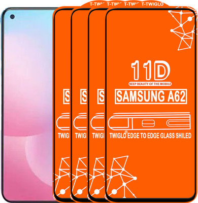 TWIGLO Edge To Edge Tempered Glass for SAMSUNG A62(Pack of 4)