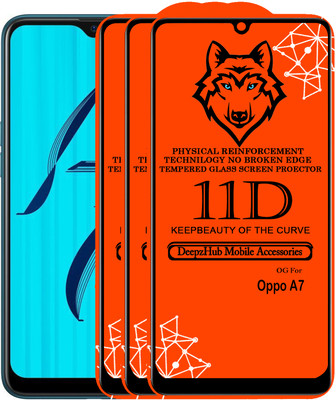 CRodible Edge To Edge Tempered Glass for OPPO A7(Pack of 3)