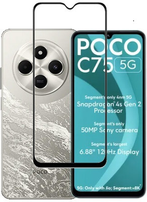 Kingo Edge To Edge Tempered Glass for Poco C75, Poco C75 5G(Pack of 1)