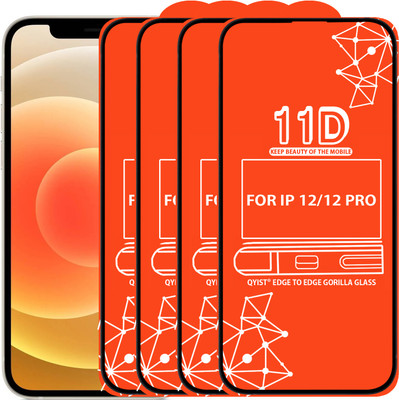 Qyist Edge To Edge Tempered Glass for FOR IPHONE 12, IPHONE 12 PRO(Pack of 4)