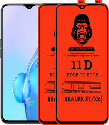 Laxdom Edge To Edge Tempered Glass for Realme XT(Pack of 2)