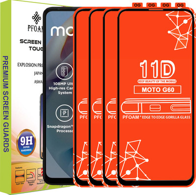 PFOAM Edge To Edge Tempered Glass for MOTOROLA G60(Pack of 4)