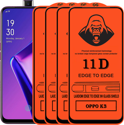 Laxdom Edge To Edge Tempered Glass for OPPO K3(Pack of 4)