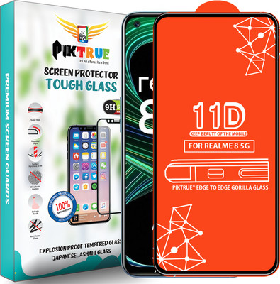 PikTrue Edge To Edge Tempered Glass for Realme 8 5G(Pack of 1)