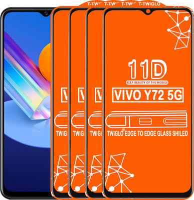 TWIGLO Edge To Edge Tempered Glass for VIVO Y72 5G(Pack of 4)