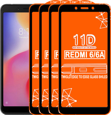 TWIGLO Edge To Edge Tempered Glass for Mi Redmi 6A(Pack of 4)