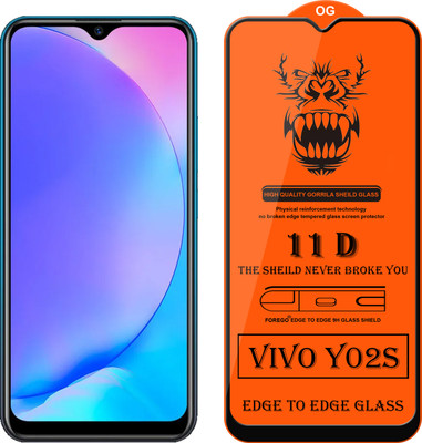 Forego Edge To Edge Tempered Glass for Vivo Y02S(Pack of 1)