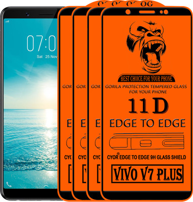CYOR Edge To Edge Tempered Glass for VIVO V7 Plus(Pack of 4)