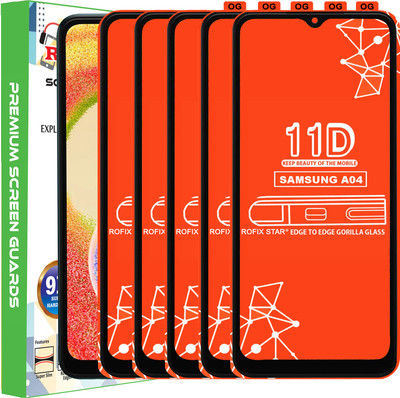 Rofix star Edge To Edge Tempered Glass for SAMSUNG GALAXY A04(Pack of 5)