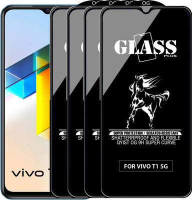 Qyist Edge To Edge Tempered Glass for VIVO T1 5G(Pack of 4)