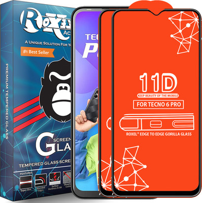 Roxel Edge To Edge Tempered Glass for Tecno 6 Pro(Pack of 2)