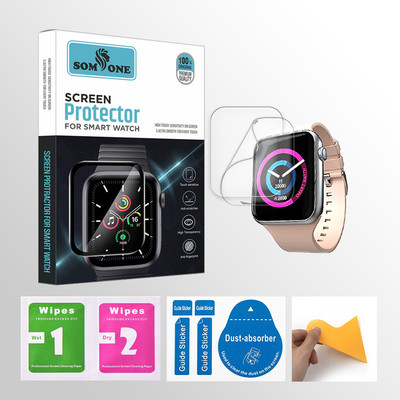 SOMTONE Edge To Edge Tempered Glass for Fire-Boltt Ring 1.7 inch Smartwatch 2 PROTECTOR + 2 WIPES + 2 DUST REMOVAL STICKER + 1 WIPER(Pack of 2)