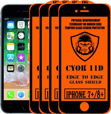 CYOR Edge To Edge Tempered Glass for Apple iPhone 8 Plus(Pack of 4)