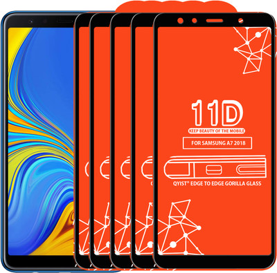 Qyist Edge To Edge Tempered Glass for Samsung Galaxy A7 2018 Edition(Pack of 5)