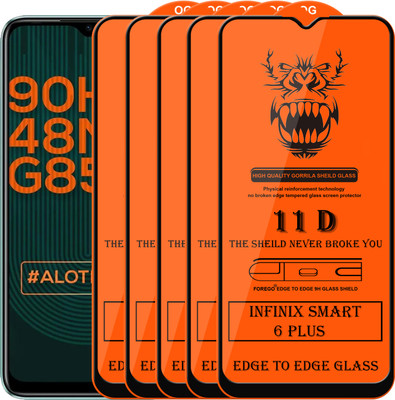 Forego Edge To Edge Tempered Glass for Infinix Smart 6 Plus(Pack of 5)