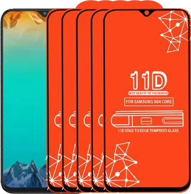 Roxel Edge To Edge Tempered Glass for Samsung Galaxy A04 Core(Pack of 5)
