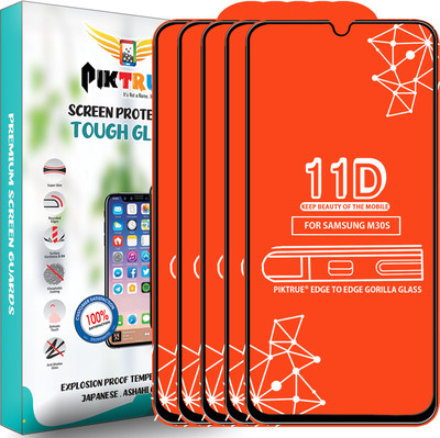 PikTrue Edge To Edge Tempered Glass for Samsung Galaxy M30S(Pack of 5)