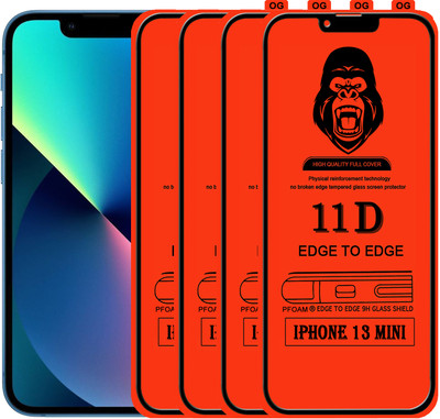 Laxdom Edge To Edge Tempered Glass for APPLE IPHONE 13 MINI(Pack of 4)