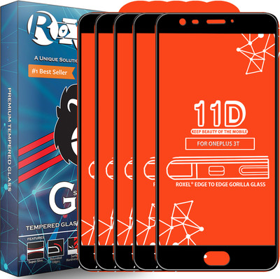 Roxel Edge To Edge Tempered Glass for OnePlus 3T(Pack of 5)