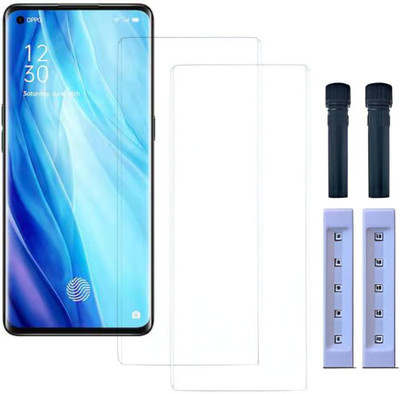 crixus Edge To Edge Tempered Glass for Oppo Reno4 Pro(Pack of 2)