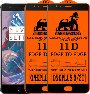 TWIGLO Edge To Edge Tempered Glass for OnePlus 3(Pack of 2)