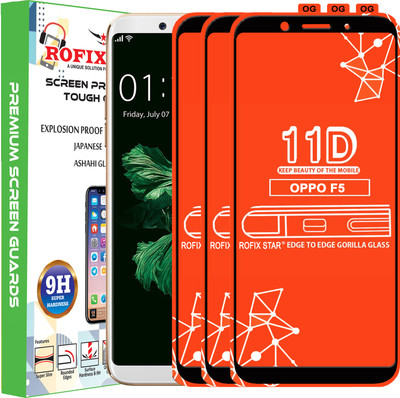 Rofix star Edge To Edge Tempered Glass for Oppo F5(Pack of 3)