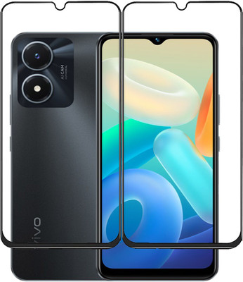 INFINITYWORLD Edge To Edge Tempered Glass for vivo Y02s(Pack of 2)