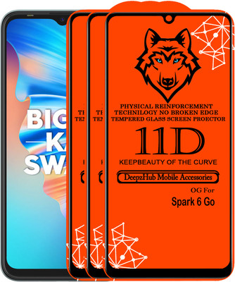 DeepzHub Edge To Edge Tempered Glass for Tecno Spark 6 Go(Pack of 3)