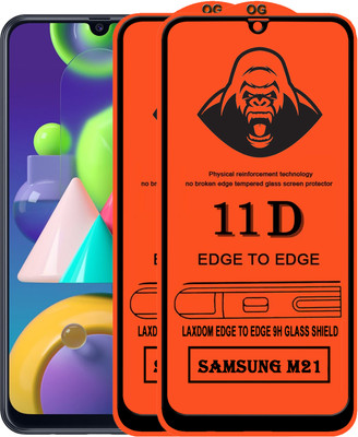 Laxdom Edge To Edge Tempered Glass for SAMSUNG GALAXY M21(Pack of 2)