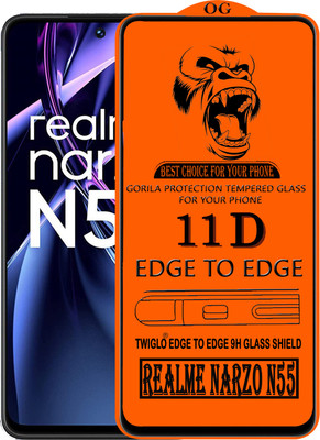 TWIGLO Edge To Edge Tempered Glass for REALME NARZO N55(Pack of 1)