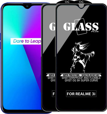 Qyist Edge To Edge Tempered Glass for Realme 3i(Pack of 2)