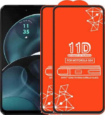 Qyist Edge To Edge Tempered Glass for MOTOROLA G04(Pack of 2)