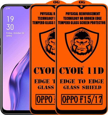 CYOR Edge To Edge Tempered Glass for OPPO F15(Pack of 2)
