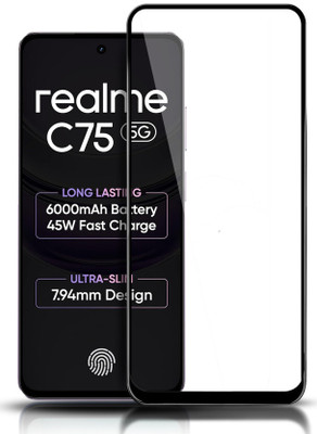 DMJHP Edge To Edge Tempered Glass for realme C75 5G(Pack of 1)