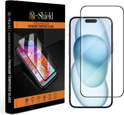 MS-Shield Edge To Edge Tempered Glass for Apple iPhone 15 Plus, High Transparency HD+ Glass Protection(Pack of 1)