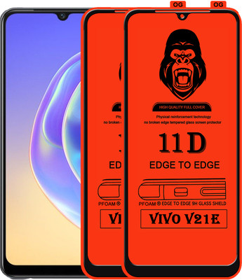 Laxdom Edge To Edge Tempered Glass for VIVO V21E(Pack of 2)