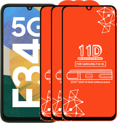 Qyist Edge To Edge Tempered Glass for Samsung F34 5G(Pack of 3)