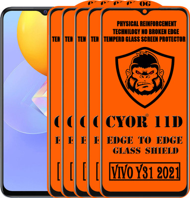 CYOR Edge To Edge Tempered Glass for VIVO Y31 2021(Pack of 5)