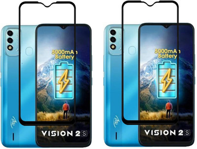 Cover Alive Edge To Edge Tempered Glass for itel Vision2S(Pack of 2)