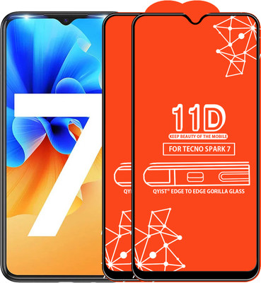 Qyist Edge To Edge Tempered Glass for Tecno Spark 7(Pack of 2)