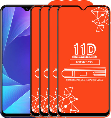 Roxel Edge To Edge Tempered Glass for Vivo Y95(Pack of 4)