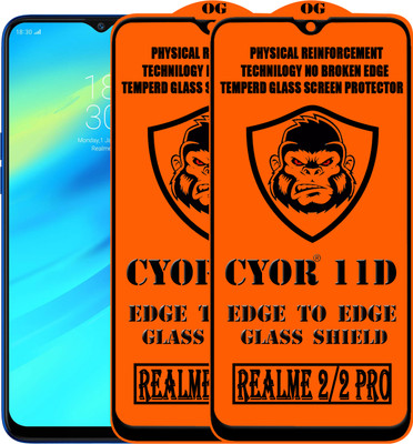 CYOR Edge To Edge Tempered Glass for Realme 2(Pack of 2)