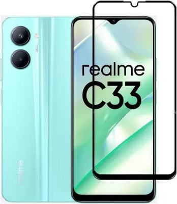 VISHRN Edge To Edge Tempered Glass for REALME C33(Pack of 1)