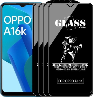 MGito Edge To Edge Tempered Glass for Oppo A16K(Pack of 4)