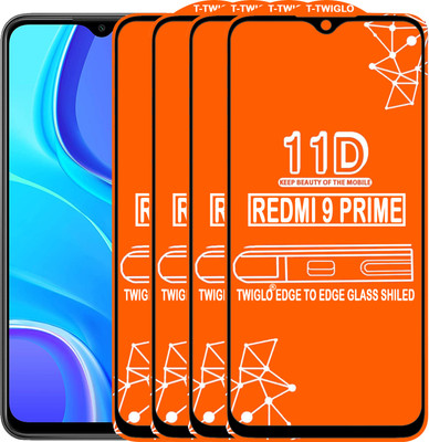 TWIGLO Edge To Edge Tempered Glass for REDMI 9 PRIME(Pack of 4)